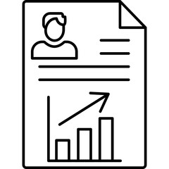 Analysis report vector icon in outline  style 