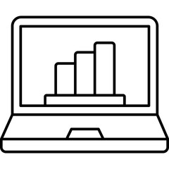 Online analysis vector icon in outline  style 