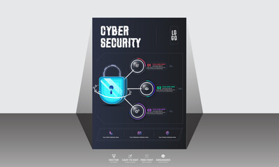 Gradient data privacy poster template