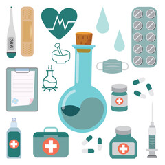 Medical icons illustration 