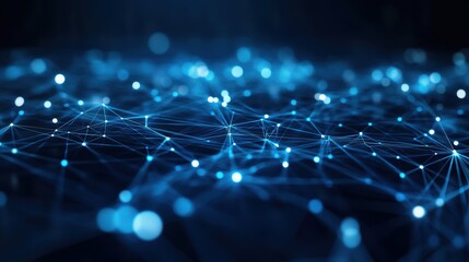 Obraz premium Telecommunication network infrastructure focusing on global connectivity, intricate web of connections and data flow