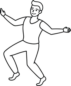 dancing man outline style clip art preview