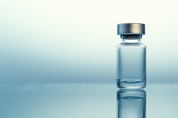 Small medical vial on a reflective surface