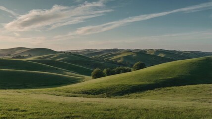 Naklejka premium beautiful landscapes of green hill