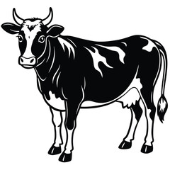 Swiss Cow Vector Illustration.