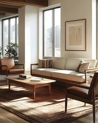 Modern Living Room with Natural Light and Sleek Design