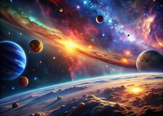 Breathtaking Mature Space Exploration with Vibrant Nebulas and Distant Galaxies Captured in Stunning High Definition