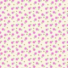seamless pattern with pink flowers