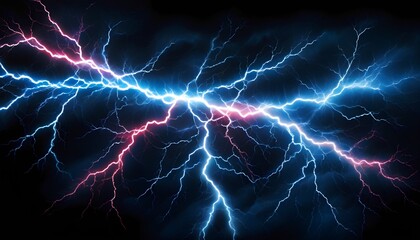 red and bule color electricity lightning
