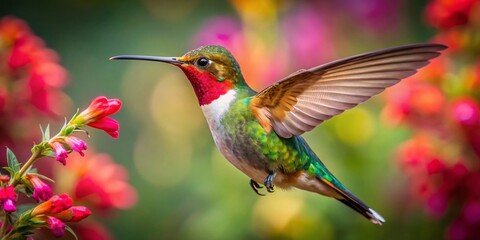 Fototapeta premium Captivating Hummingbird Pictures Showcasing Nature's Beauty and Vibrant Colors in Flight and Feeding Moments