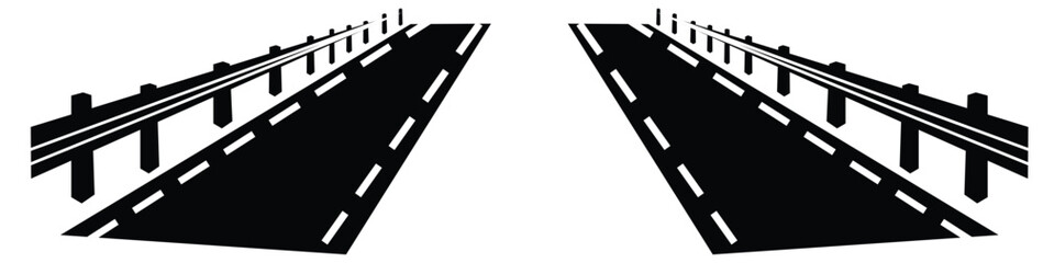 Road Barrier Fence icon, black isolated silhouette.