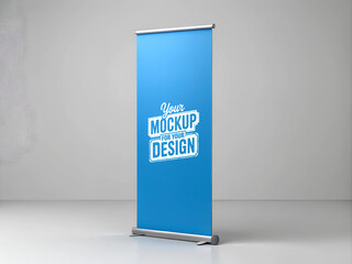 Roll Up Banner Mockup  Clean and Empty Display Stand