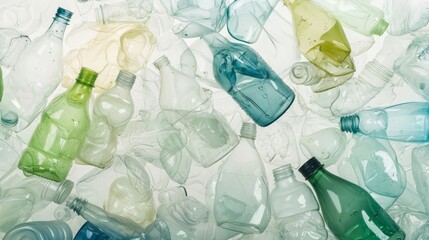 Obraz premium Plastic bottles pile demonstrating pollution problem