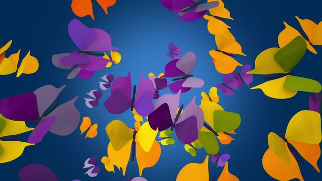 Autumn leaves background, Colorful butterfly background V.6
