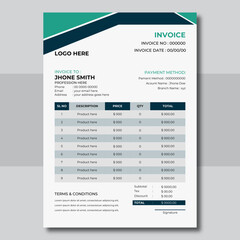 Modern and attractive invoice design template