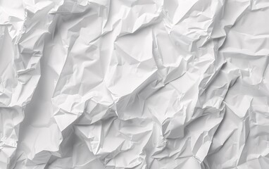 The texture of white paper is crumpled Background