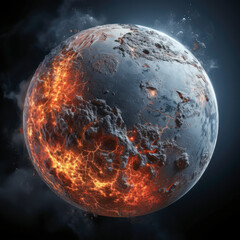 Naklejka premium Stunning Saturn with glowing rings in deep space