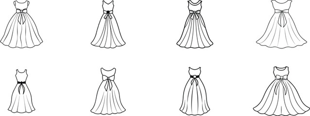 Eight Simple White Dresses with Bows