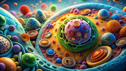 Detailed Animal Cell Microscope Image Showcasing Cellular Structure and Organelles for Educational and Scientific