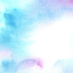 Watercolor illustration, of a blue sky. Hand drawn. Suitable for backgrounds and textiles.