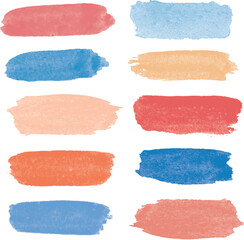 Brush strokes vector. Set of hand drawn text boxes. Colorful paintbrush set. Grunge lines vector illustrations elements.