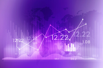 Fototapeta premium 2d illustration Stock market online business concept. business Graph 