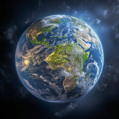 Detailed view of Earth from space showing the Americas