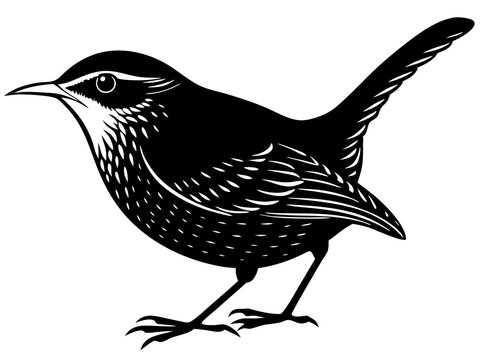 recommend clip art: wren bird vector black animal silhouette 