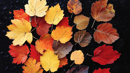 multicolour autumn leaves background