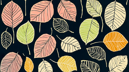 seamless pattern with autumn leaves