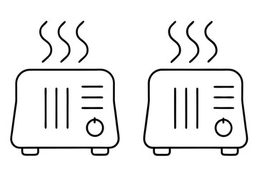 Two heater line art logo icon vector illustration.
