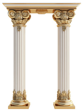 White gold roman column arch