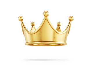 Golden Crown Icon Isolated On White. Golden Royal King Crown © Sashkin