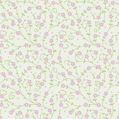seamless pattern with pink flowers