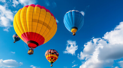 Fototapeta premium Colorful hot air balloon festival, sky filled