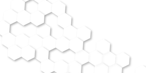 Abstract white background with hexagon and hexagonal background. Luxury white pattern with hexagons. abstract 3d hexagonal background with shadow. 3D futuristic abstract honeycomb mosaic background.