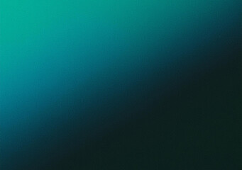 Obraz premium Teal blue green black color gradient background grainy texture effect dark technology abstract banner design, copy space