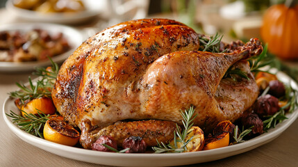 ハーブで飾られたローストターキー