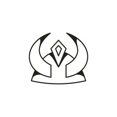 Viking helmet logo inspiration vector template. Simple style logo