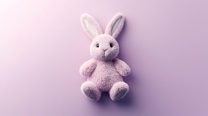 Obraz premium Photorealistic Stuffed Bunny from Top Down View