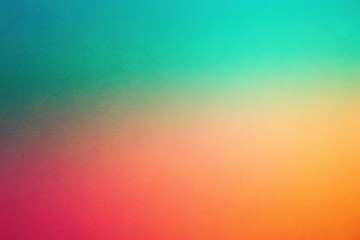 Obraz premium Colorful gradient noise texture background with summer vibes in orange, teal, green, and pink tones.