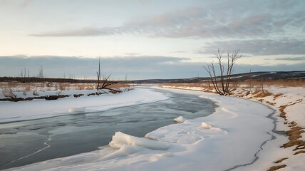 river in winter