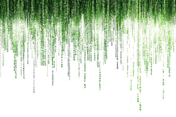 Abstract green digital rain with matrix code in futuristic cyber background. Perfect for technology and data-themed visuals.