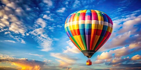 Obraz premium Colorful hot air balloon drifting through sky, depth of field