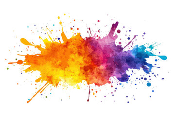 Vibrant color explosion of mixed shades, depicting creativity, energy, and dynamic movement in a striking paint splash design.