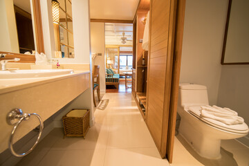 bathroom white color view .