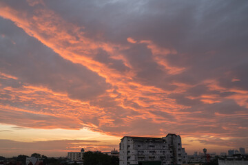 Colorful sky landscape view