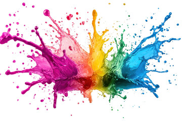 Vibrant splashes of various colors blend seamlessly, creating an abstract art piece full of energy and creativity. Perfect for artistic design projects.