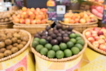 Blurry of thai fruit in basket