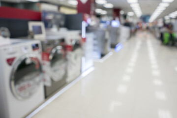 Blur image of electric  product  in department store